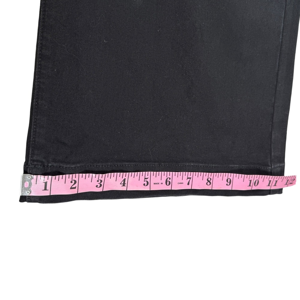 PAIGE Anessa High-Rise Wide-Leg Ankle Jeans Pants Cropped Black Fog Luxe Size 31 - Picture 10 of 11